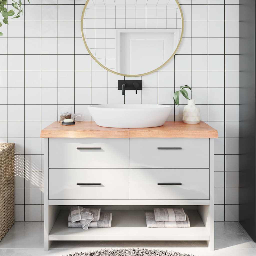 JUNG Vida Waschtischplatte Hellbraun 120x60x(2-6) cm Massivholz Behandelt