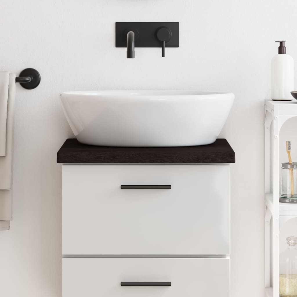 JUNG Vida Waschtischplatte Dunkelbraun 40x40x(2-4)cm Massivholz Behandelt