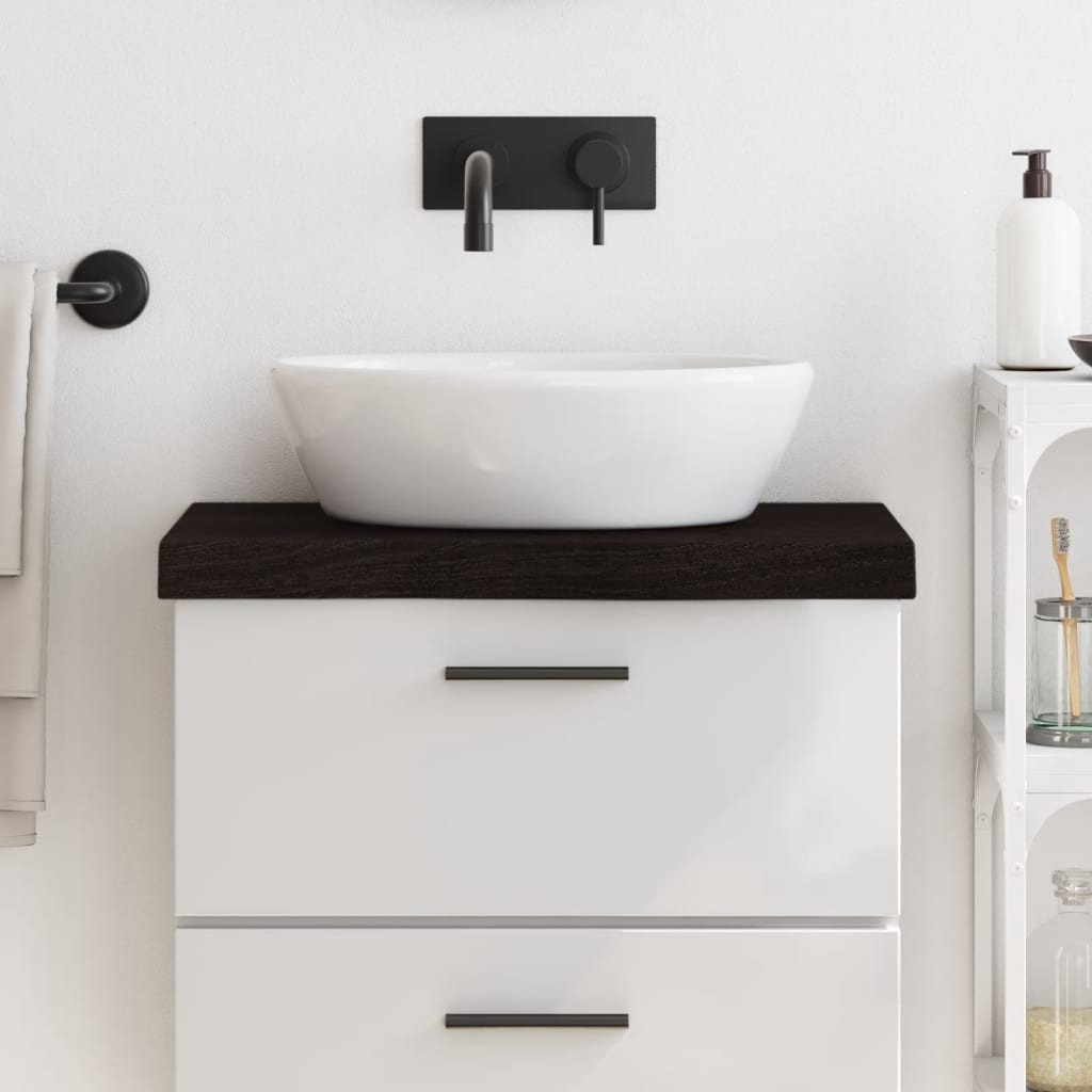 JUNG Vida Waschtischplatte Dunkelbraun 60x40x(2-6)cm Massivholz Behandelt