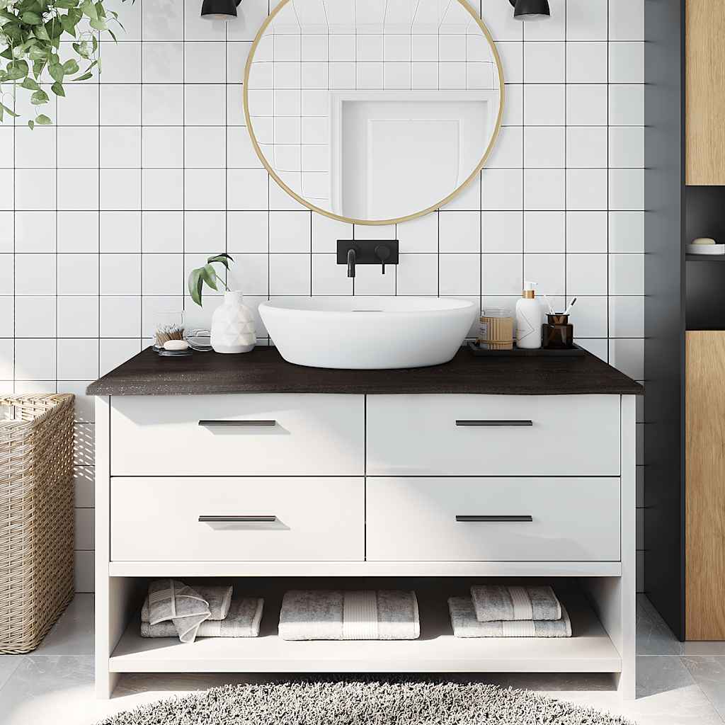 JUNG Vida Waschtischplatte Dunkelbraun 100x50x2 cm Massivholz Behandelt
