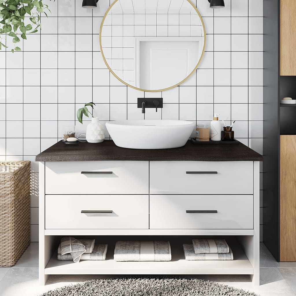 JUNG Vida Waschtischplatte Dunkelbraun 100x60x(2-4)cm Massivholz
