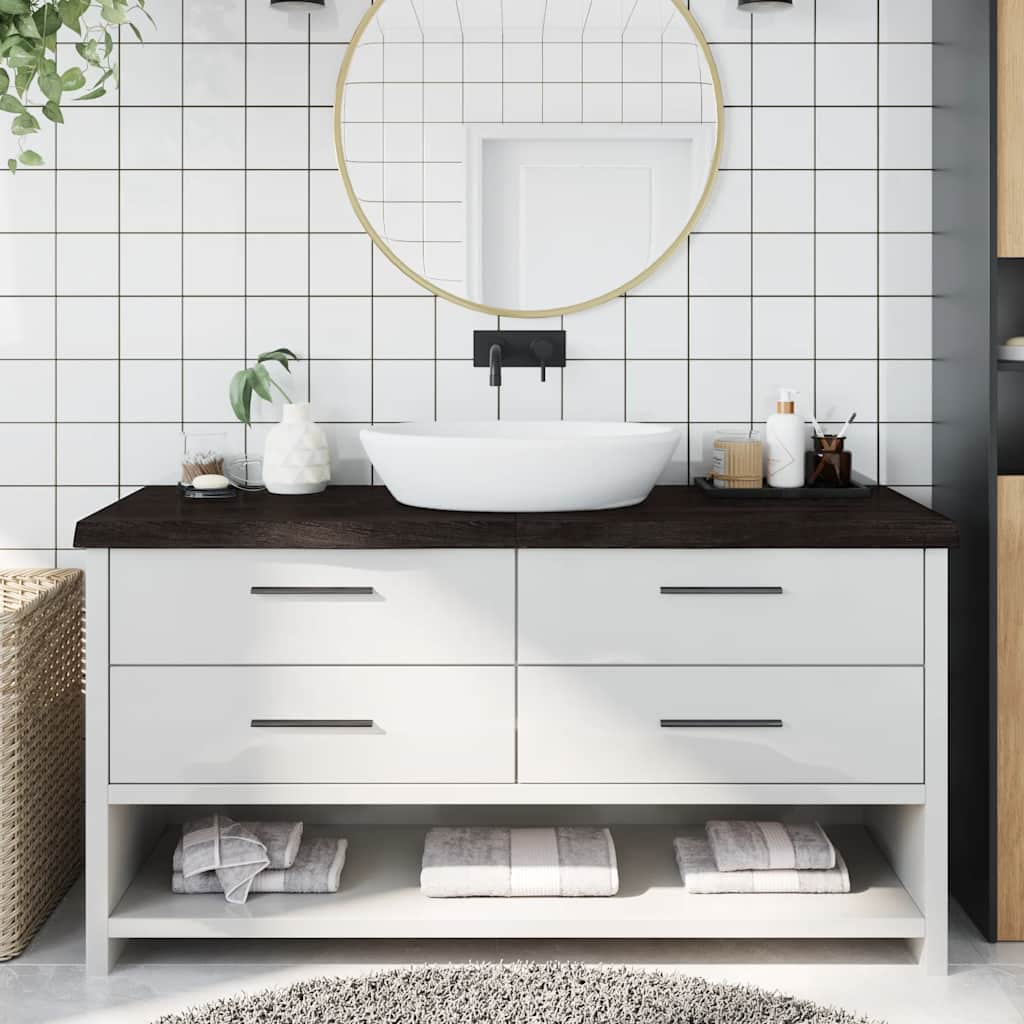 JUNG Vida Waschtischplatte Dunkelbraun 160x60x(2-6)cm Massivholz
