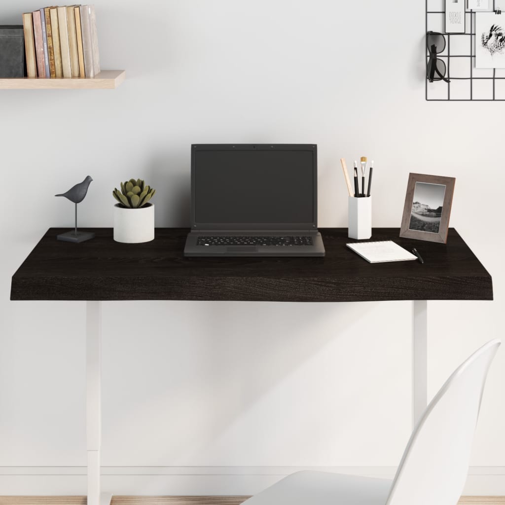 JUNG Vida Tischplatte Dunkelbraun 100x40x(2-6)cm Massivholz Eiche