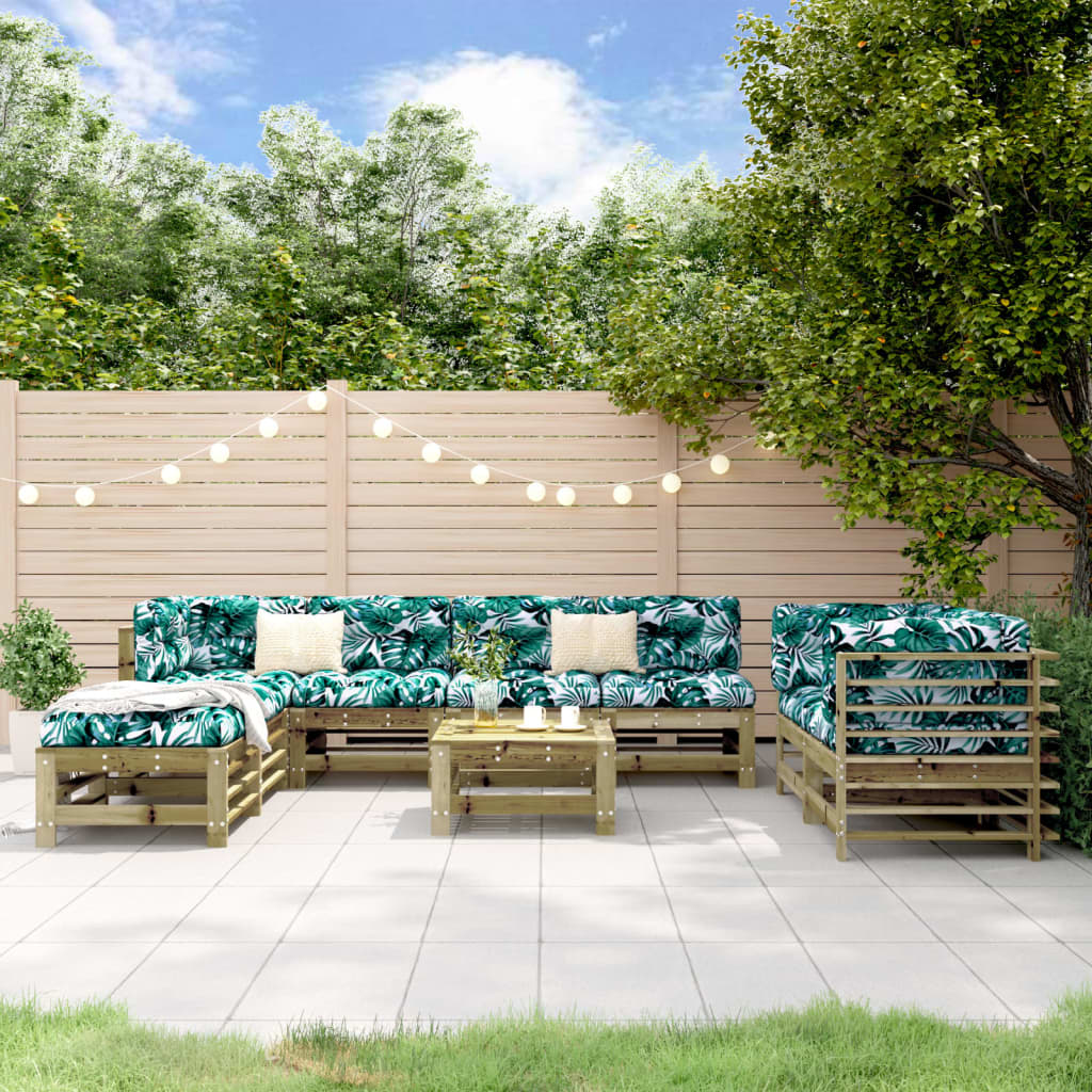 JUNG Vida 9-tlg. Garten-Lounge-Set Kiefernholz Imprägniert