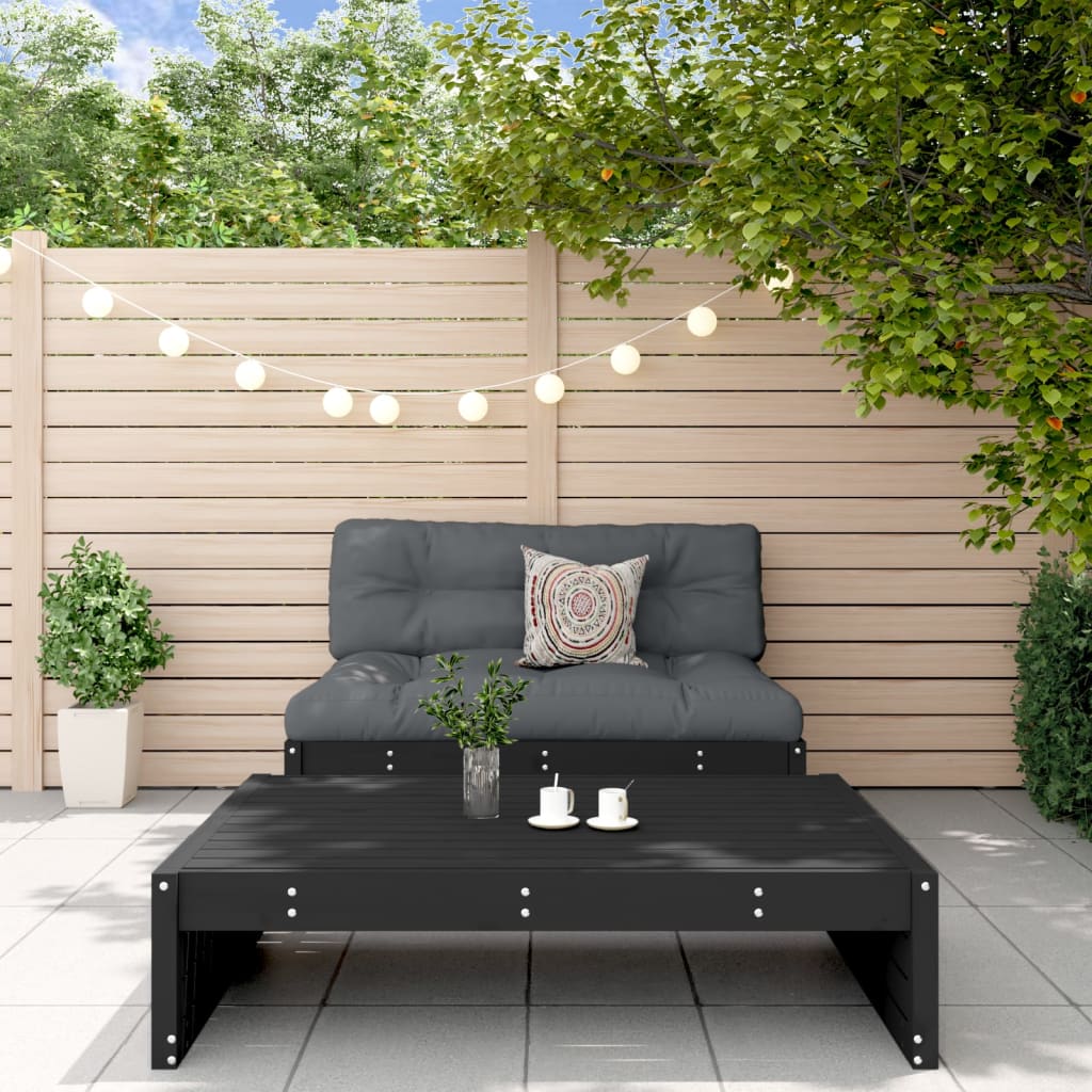 JUNG Vida 2-tlg. Garten-Lounge-Set Schwarz Massivholz Kiefer