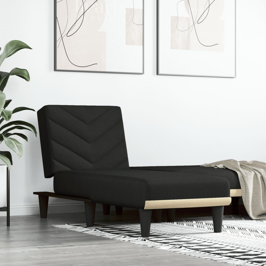 JUNG Vida Chaiselongue Schwarz Stoff