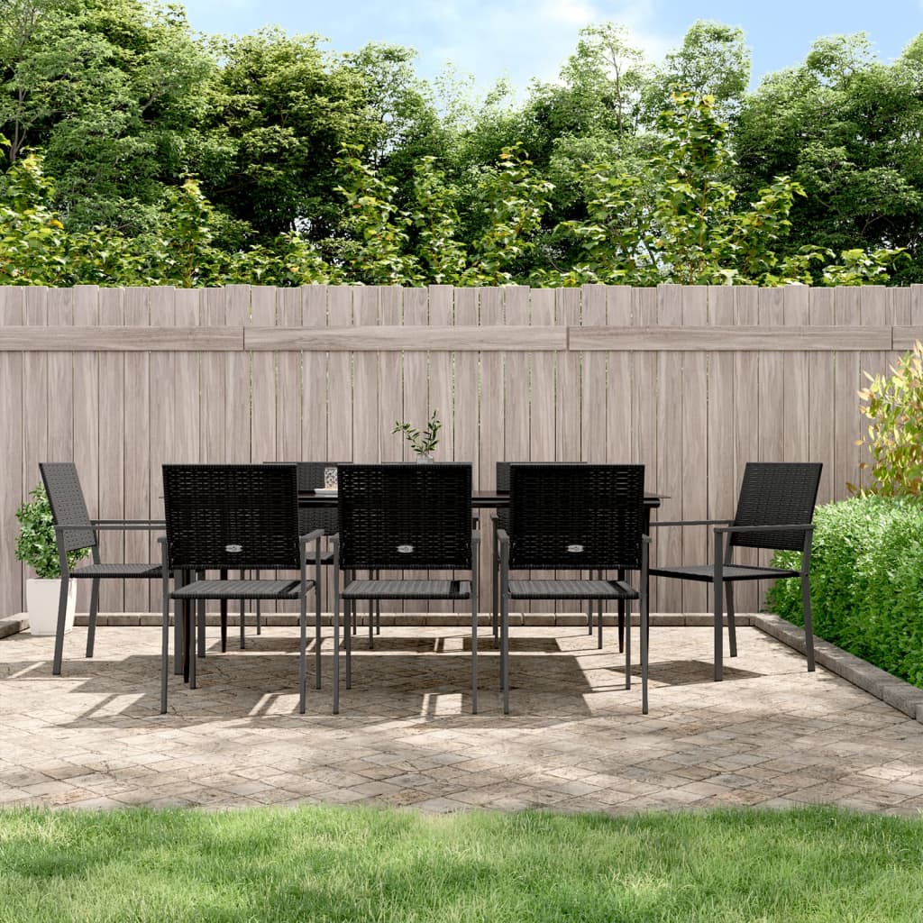 JUNG Vida 9-tlg. Garten-Essgruppe Poly Rattan und Stahl