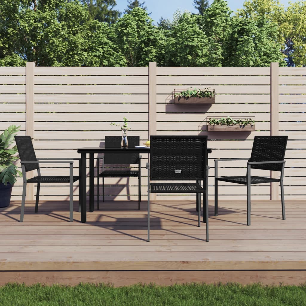 JUNG Vida 5-tlg. Garten-Essgruppe Poly Rattan und Stahl