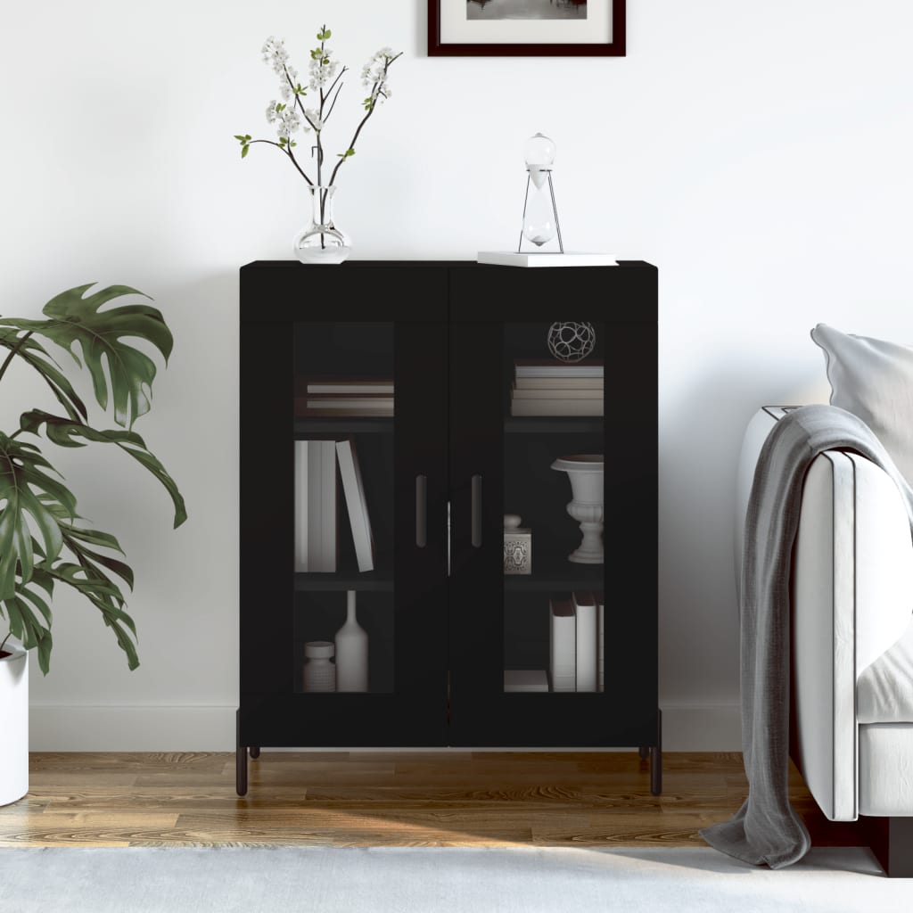 JUNG Vida Sideboard Schwarz 69,5x34x90 cm Holzwerkstoff