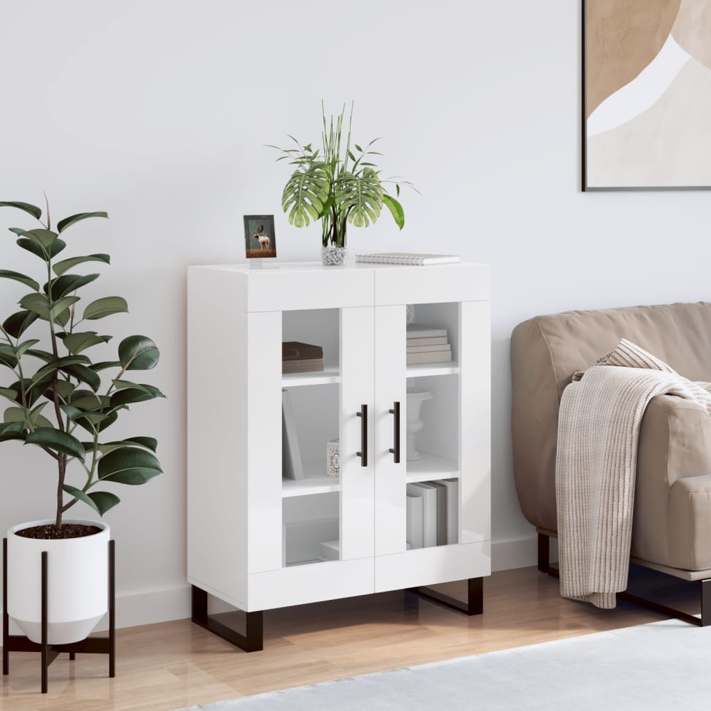 JUNG Vida Sideboard Hochglanz-Weiß 69,5x34x90 cm Holzwerkstoff