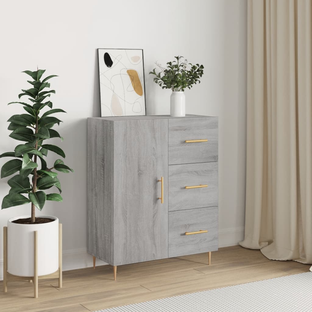 JUNG Vida Sideboard Grau Sonoma 69,5x34x90 cm Holzwerkstoff