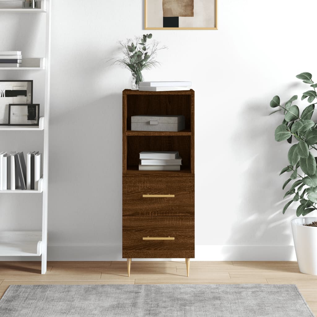 JUNG Vida Sideboard Braun Eichen-Optik 34,5x34x90 cm Holzwerkstoff