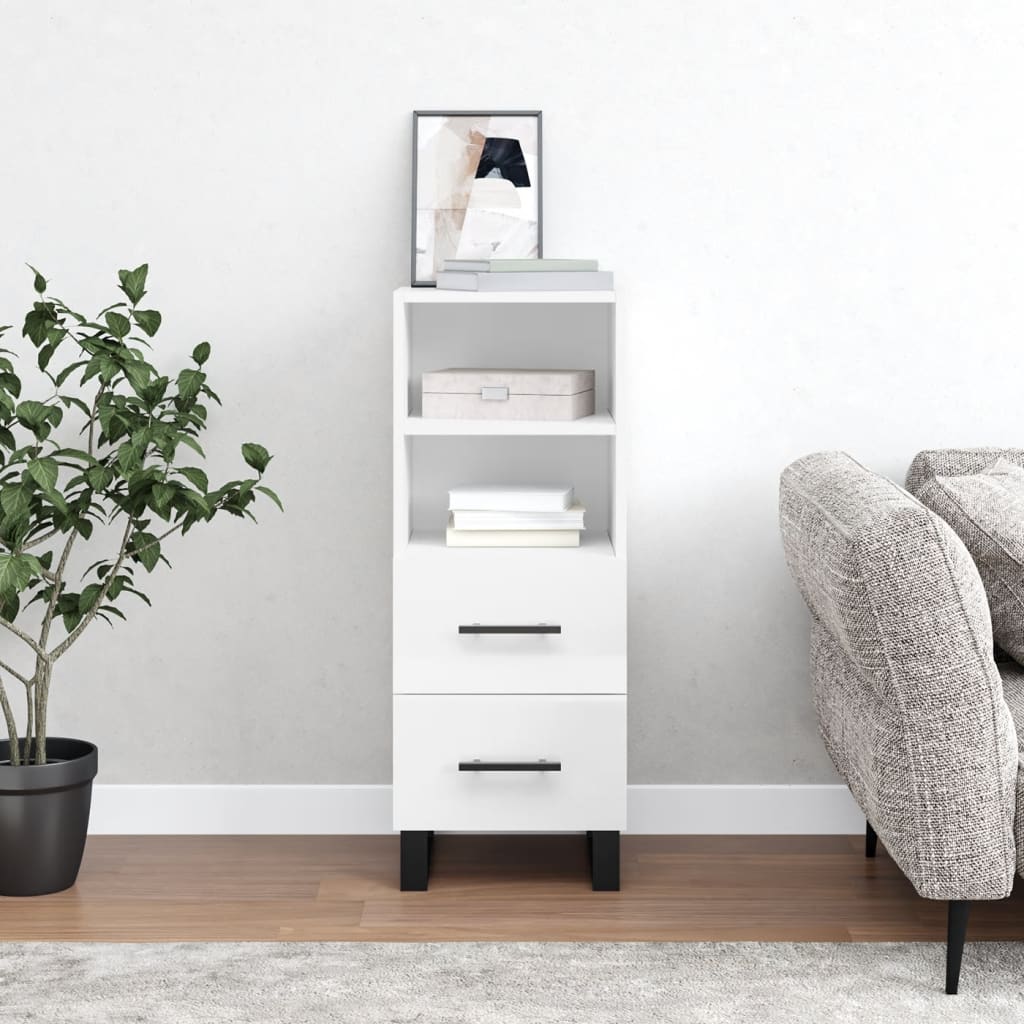 JUNG Vida Sideboard Hochglanz-Weiß 34,5x34x90 cm Holzwerkstoff