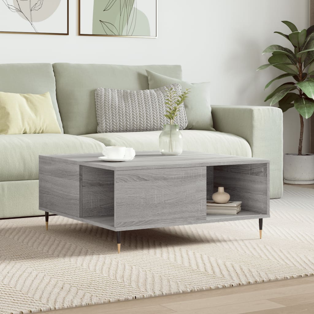 JUNG Vida Couchtisch Grau Sonoma 80x80x36,5 cm Holzwerkstoff