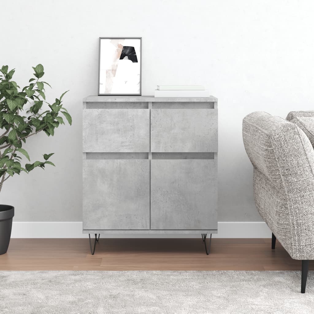 JUNG Vida Sideboard Betongrau 60x35x70 cm Holzwerkstoff