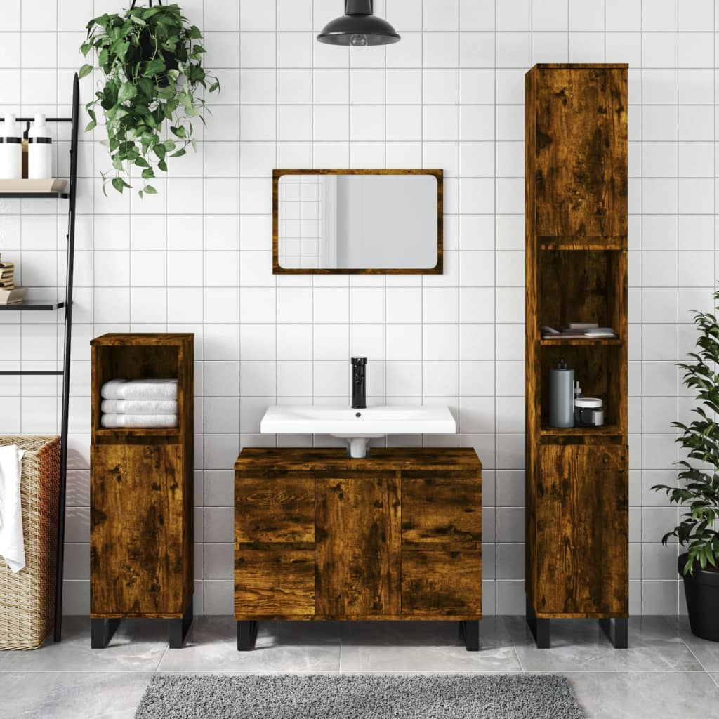 JUNG Vida Badschrank Räuchereiche 30x30x100 cm Holzwerkstoff