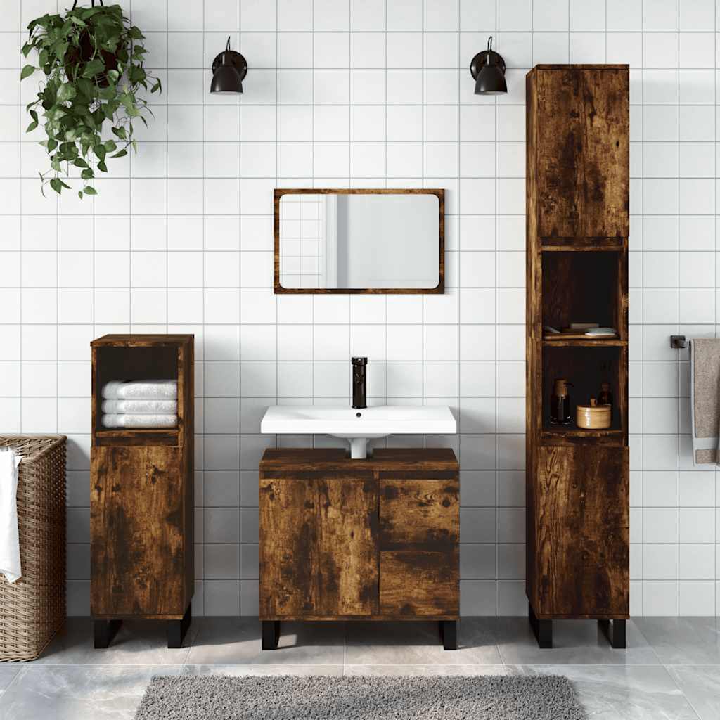 JUNG Vida Badschrank Räuchereiche 65x33x60 cm Holzwerkstoff