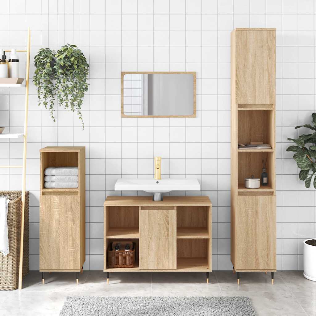 JUNG Vida Badschrank Sonoma-Eiche 80x33x60 cm Holzwerkstoff