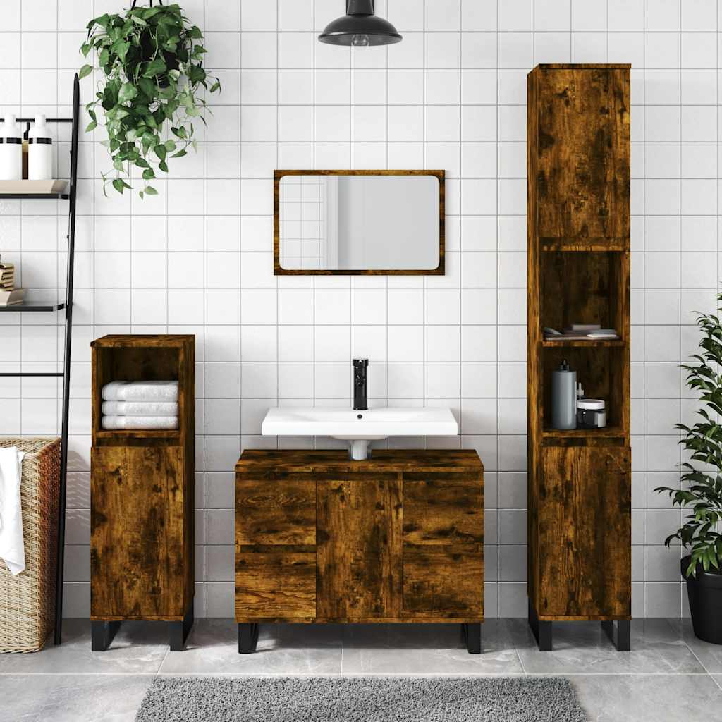 JUNG Vida Badschrank Räuchereiche 80x33x60 cm Holzwerkstoff