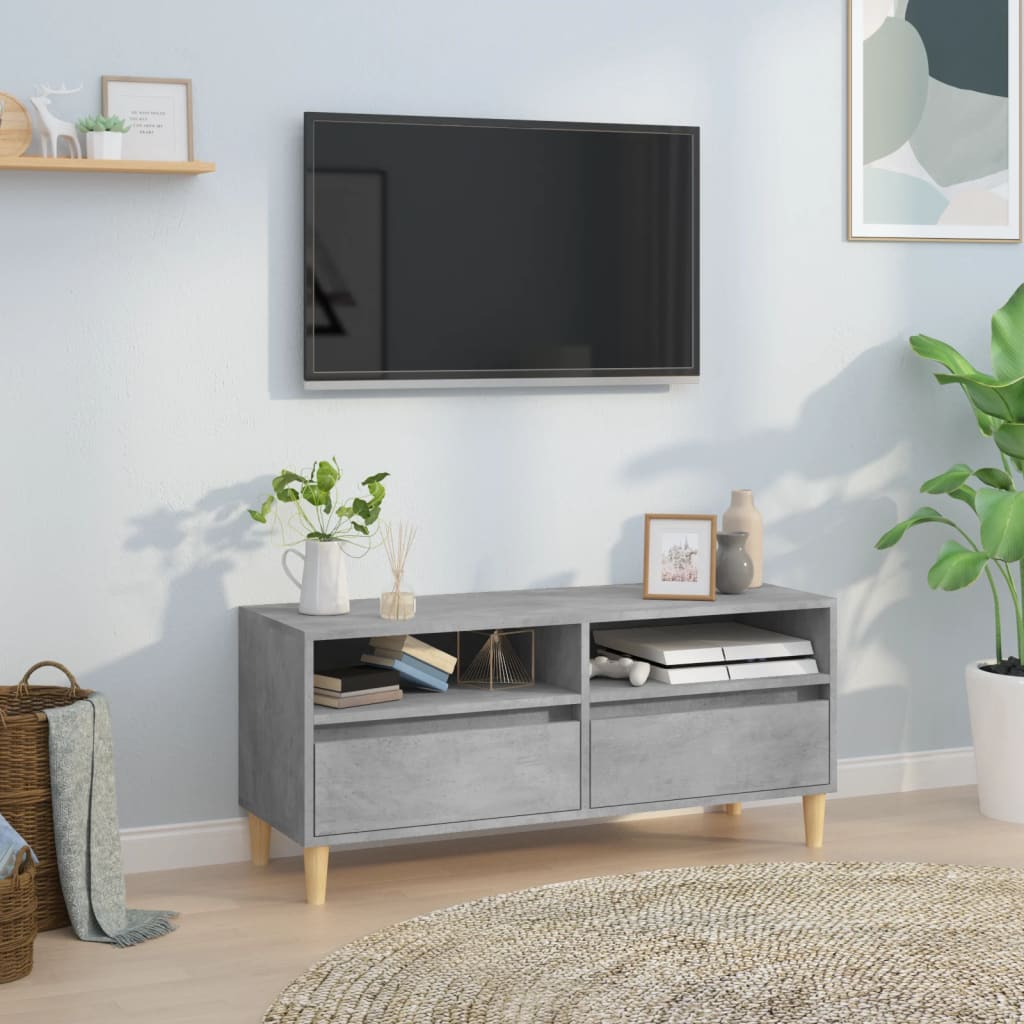 JUNG Vida TV-Schrank Betongrau 100x34,5x44,5 cm Holzwerkstoff