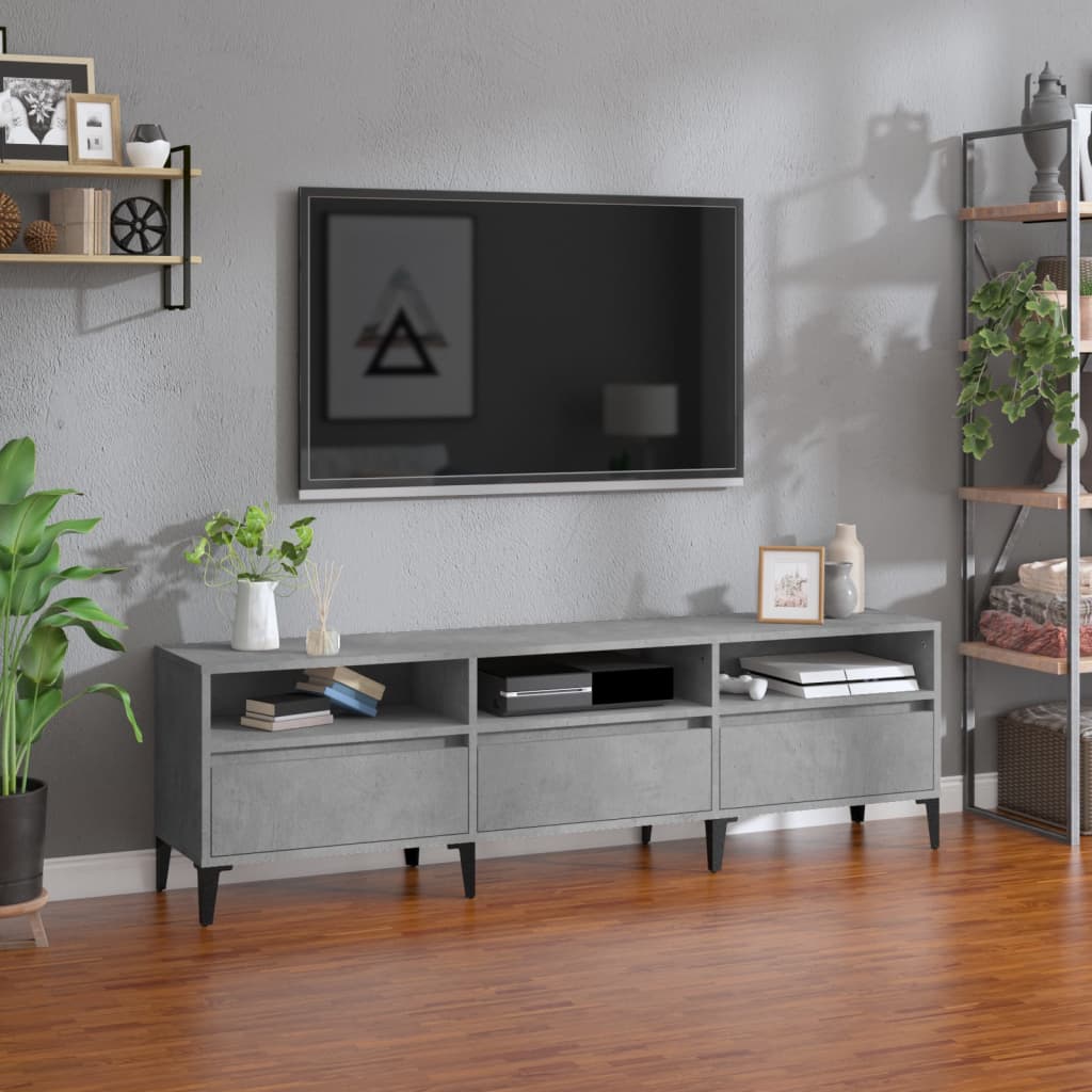 JUNG Vida TV-Schrank Betongrau 150x30x44,5 cm Holzwerkstoff