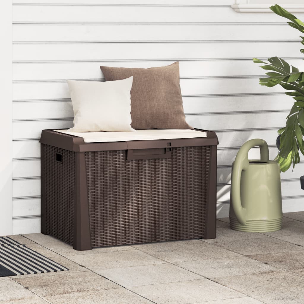 JUNG Vida Gartentruhe mit Sitzkissen Braun 125 L PP