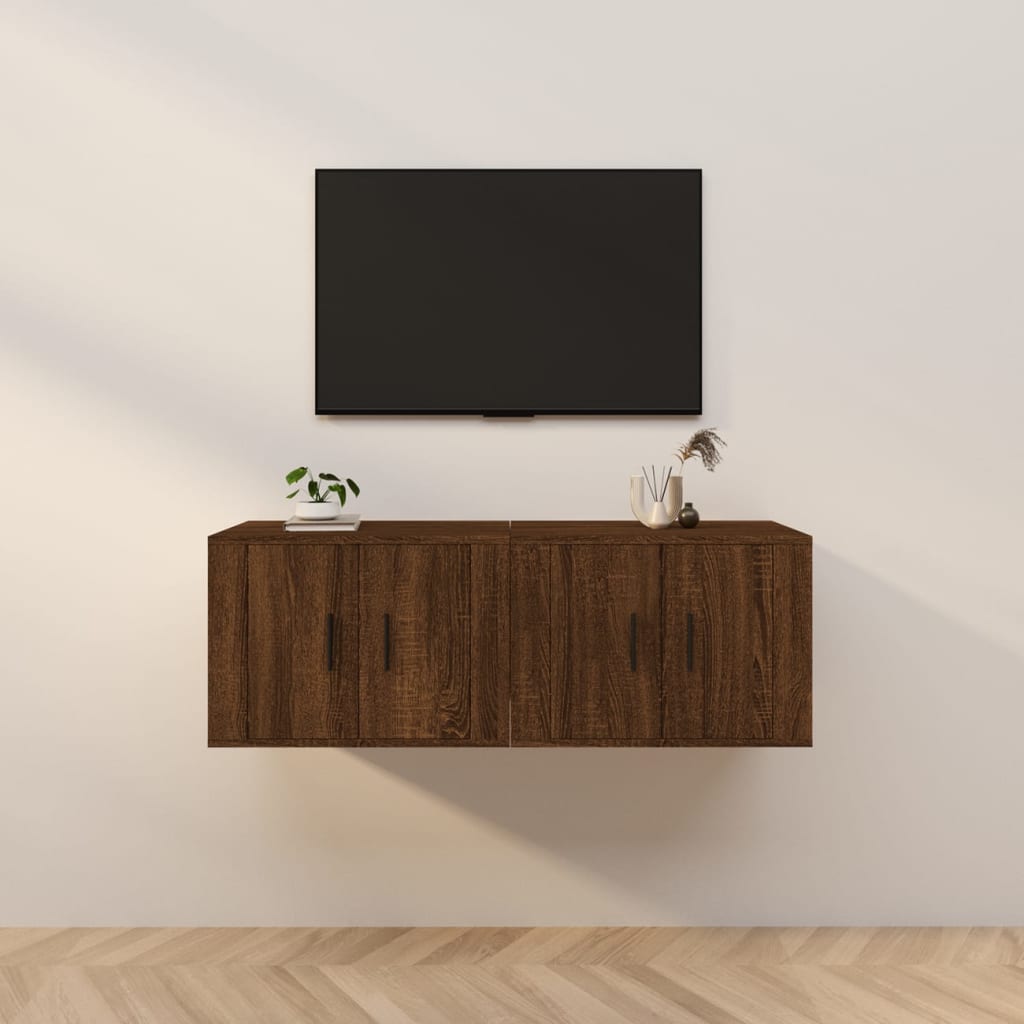 JUNG Vida TV-Wandschränke 2 Stk. Braun Eichen-Optik 57x34,5x40 cm