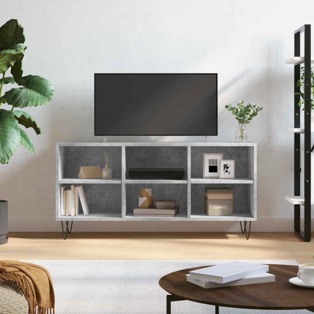 JUNG Vida TV-Schrank Betongrau 103,5x30x50 cm Holzwerkstoff