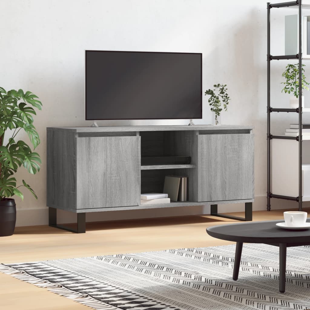 JUNG Vida TV-Schrank Grau Sonoma 104x35x50 cm Holzwerkstoff
