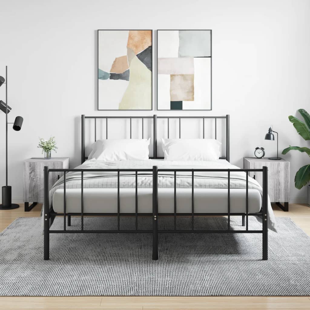 JUNG Vida Nachttische 2 Stk. Grau Sonoma 40x40x50 cm Holzwerkstoff