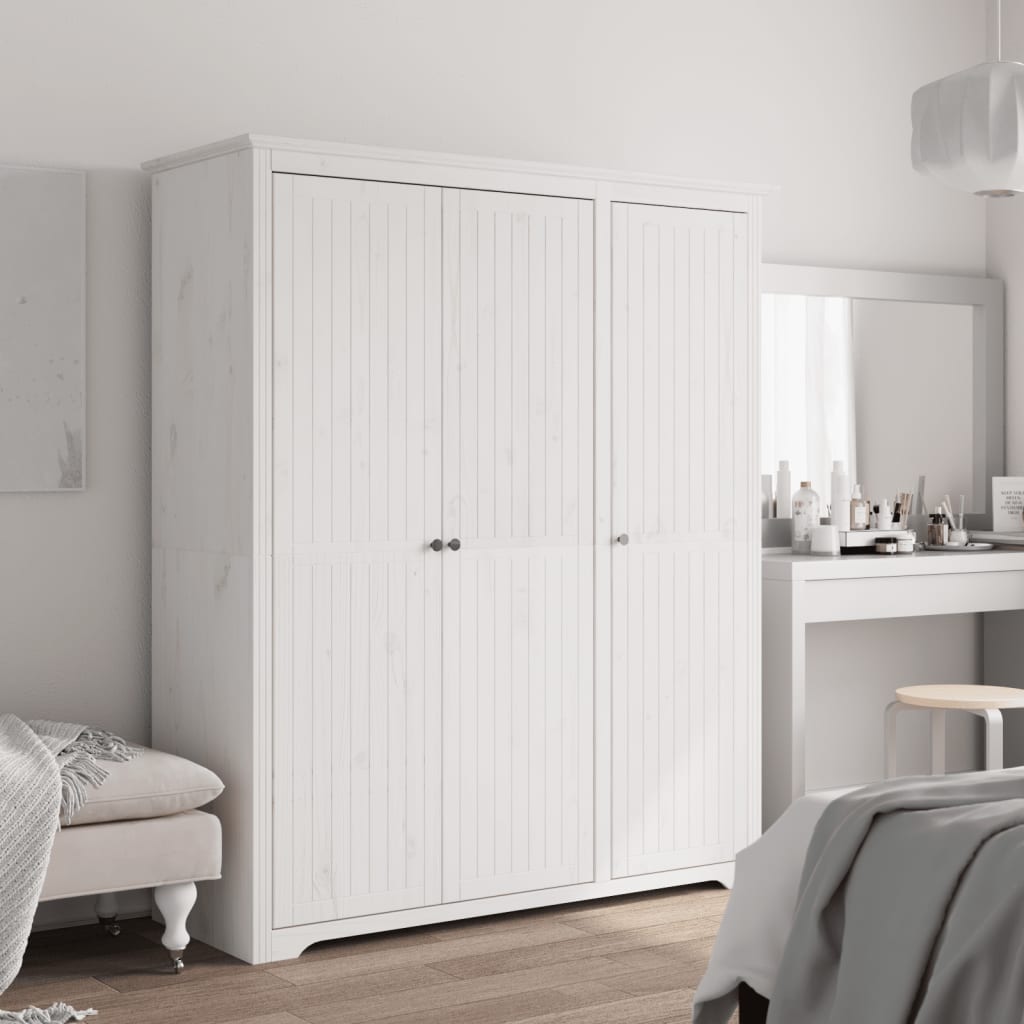 JUNG Vida Kleiderschrank BODO Weiß 146x53,5x173 cm Massivholz Kiefer