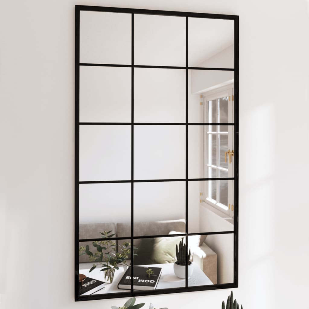 JUNG Vida Wandspiegel 6 Stk. Schwarz 100x60 cm Metall