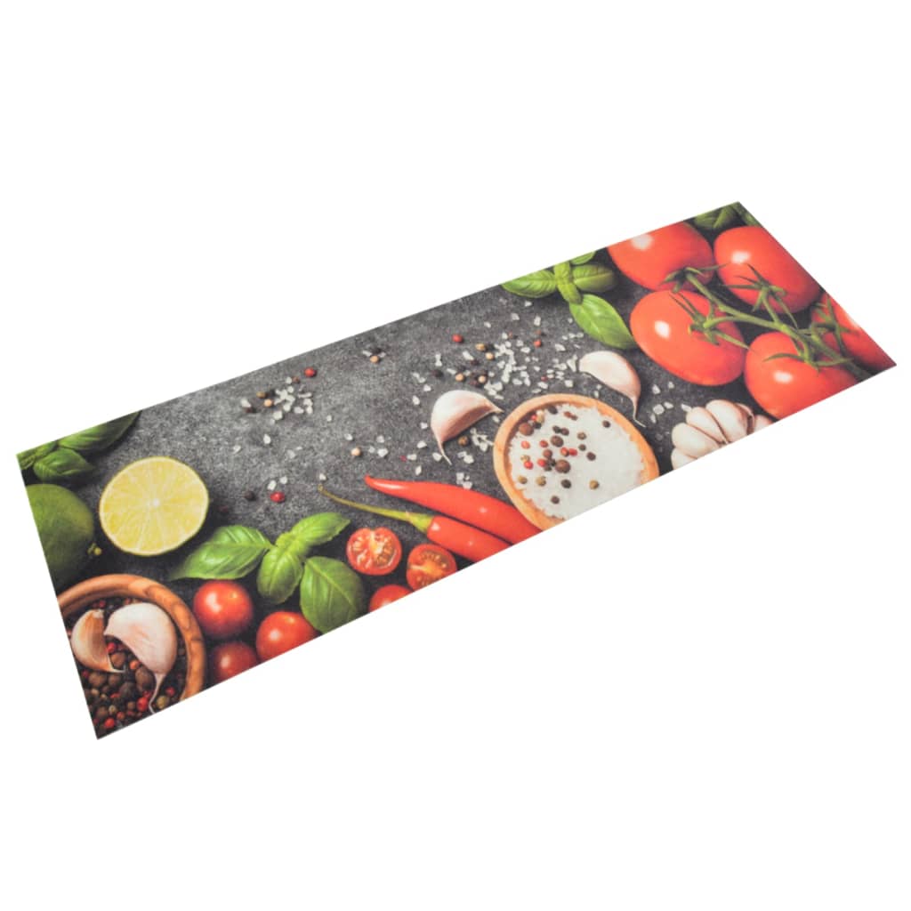 JUNG Vida Küchenteppich Waschbar Gemüse 60x180 cm Samt