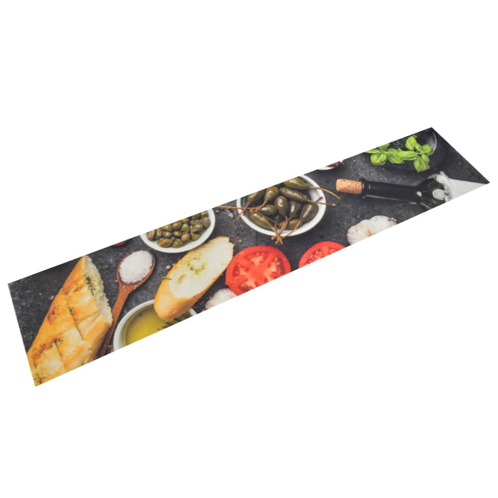 JUNG Vida Küchenteppich Waschbar Wein & Essen 60x300 cm Samt