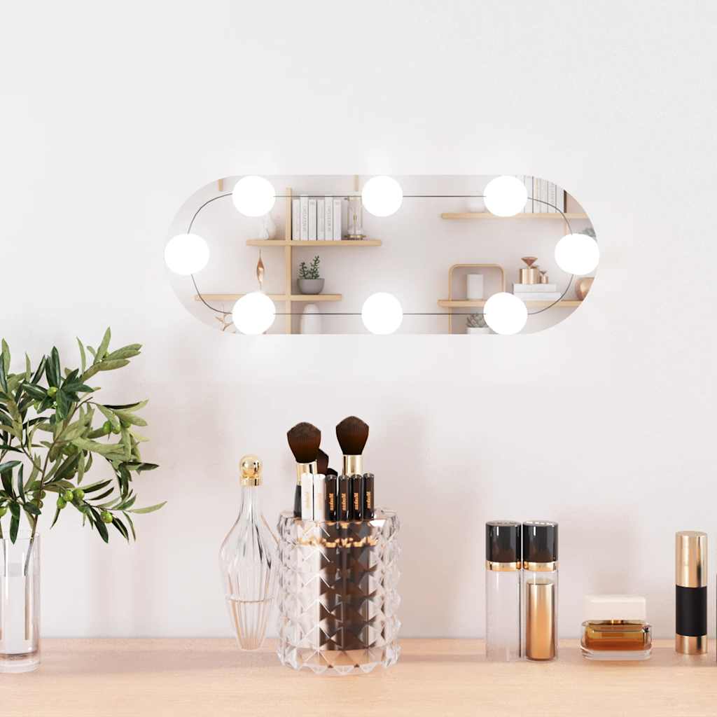 JUNG Vida Wandspiegel mit LED-Leuchten 15x40 cm Glas Oval