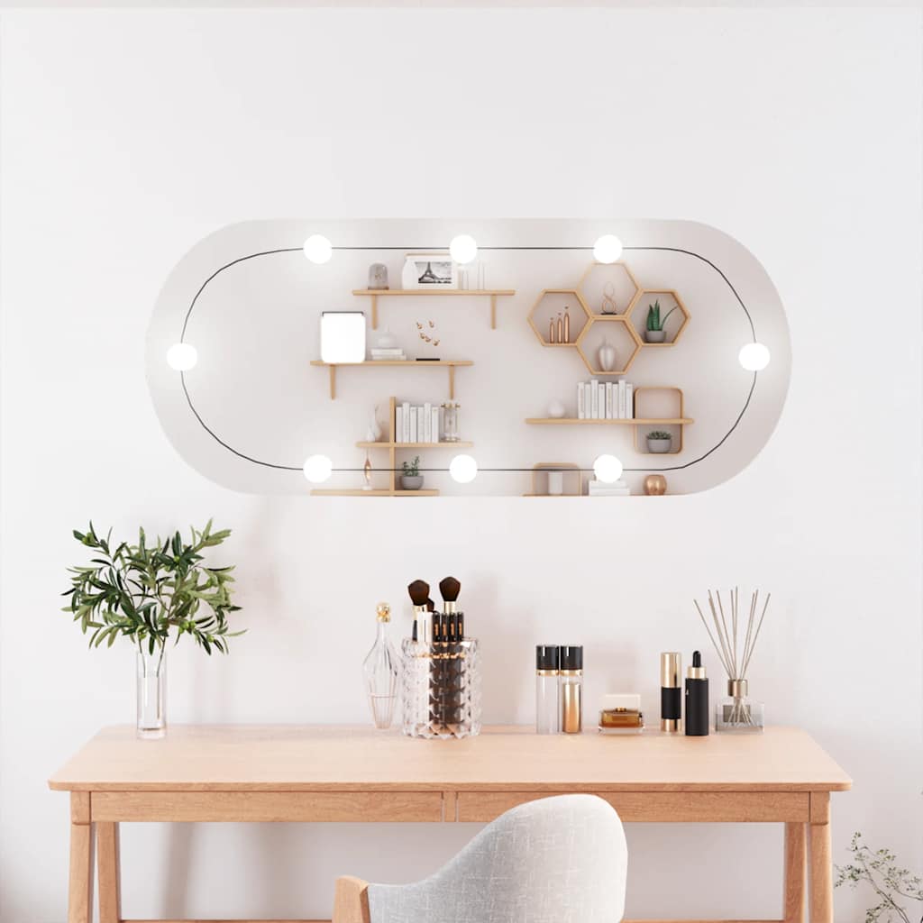 JUNG Vida Wandspiegel mit LED-Leuchten 25x60 cm Glas Oval