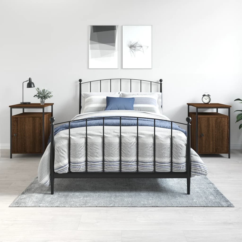 JUNG Vida Nachttische 2 Stk. Braun Eichen-Optik 40x42x60 cm Holzwerkstoff
