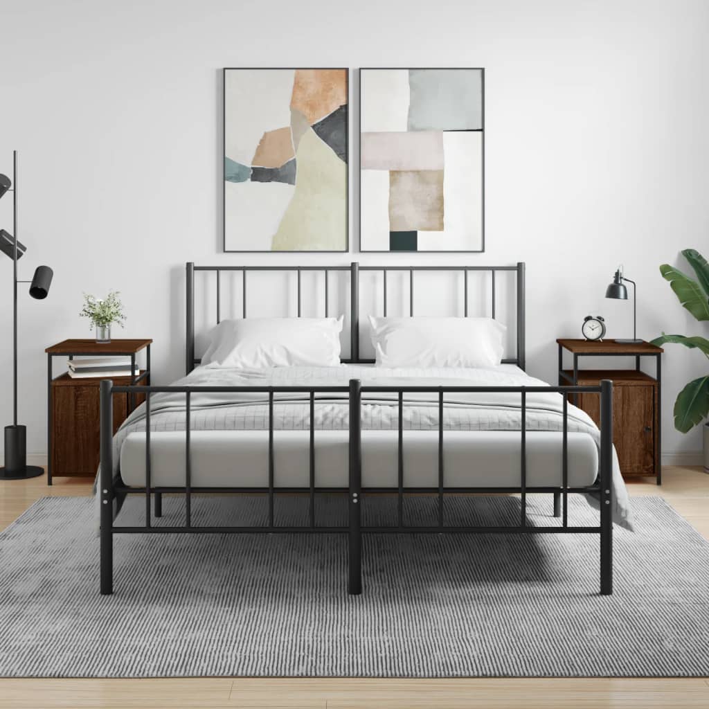 JUNG Vida Nachttische 2 Stk. Braun Eichen-Optik 40x42x60 cm Holzwerkstoff