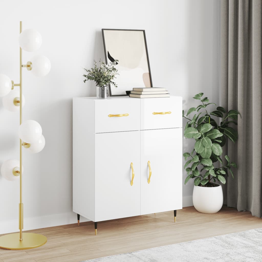JUNG Vida Sideboard Hochglanz-Weiß 69,5x34x90 cm Holzwerkstoff