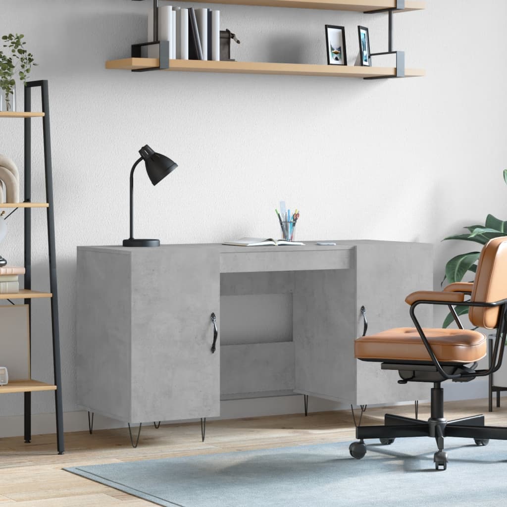 JUNG Vida Schreibtisch Betongrau 140x50x75 cm Holzwerkstoff
