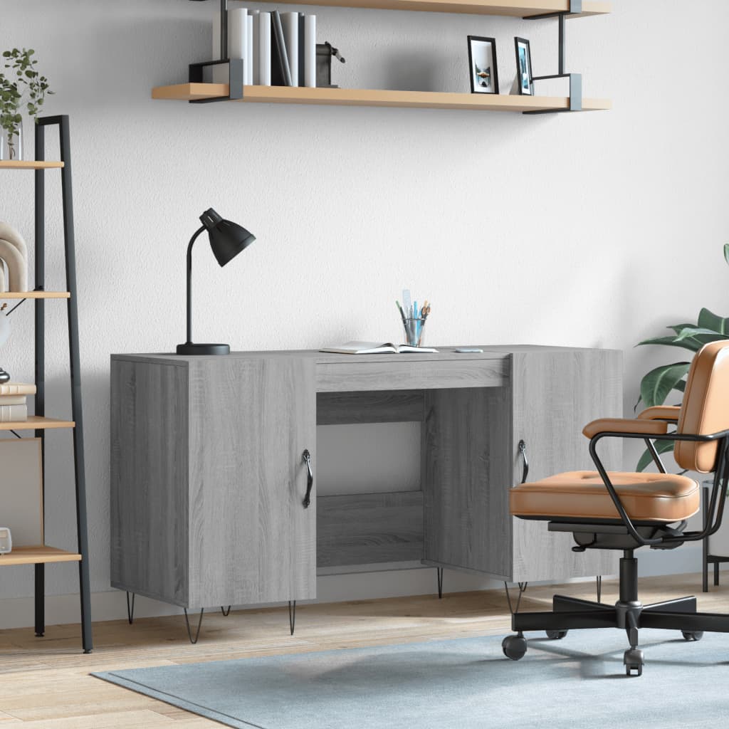 JUNG Vida Schreibtisch Grau Sonoma 140x50x75 cm Holzwerkstoff