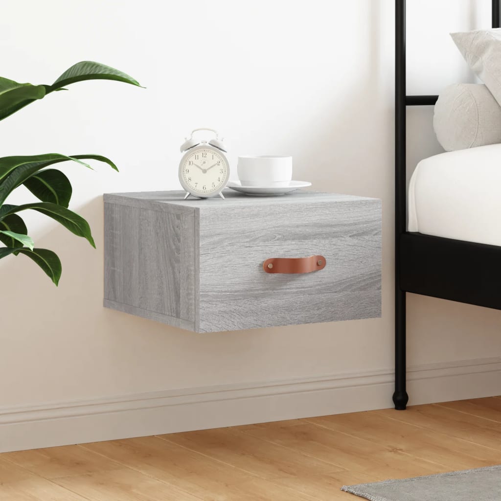 JUNG Vida Wand-Nachttisch Grau Sonoma 35x35x20 cm