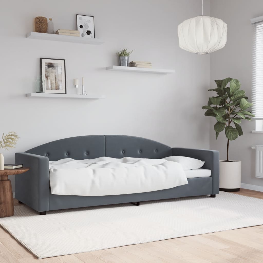 JUNG Vida Tagesbett Dunkelgrau 80x200 cm Samt