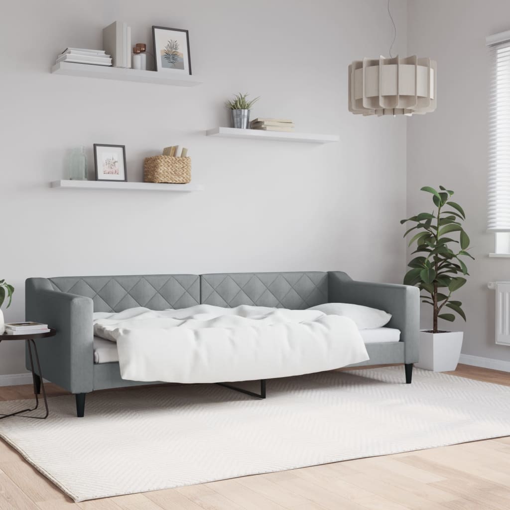 JUNG Vida Tagesbett Hellgrau 80x200 cm Stoff