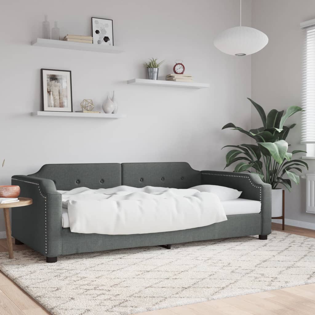 JUNG Vida Tagesbett Dunkelgrau 90x200 cm Stoff