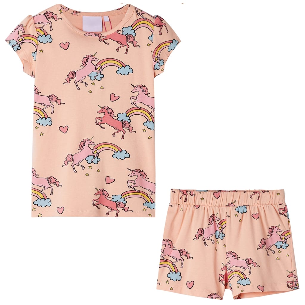 JUNG Vida Kinderpyjama mit Kurzen Ärmeln Hellorange 104