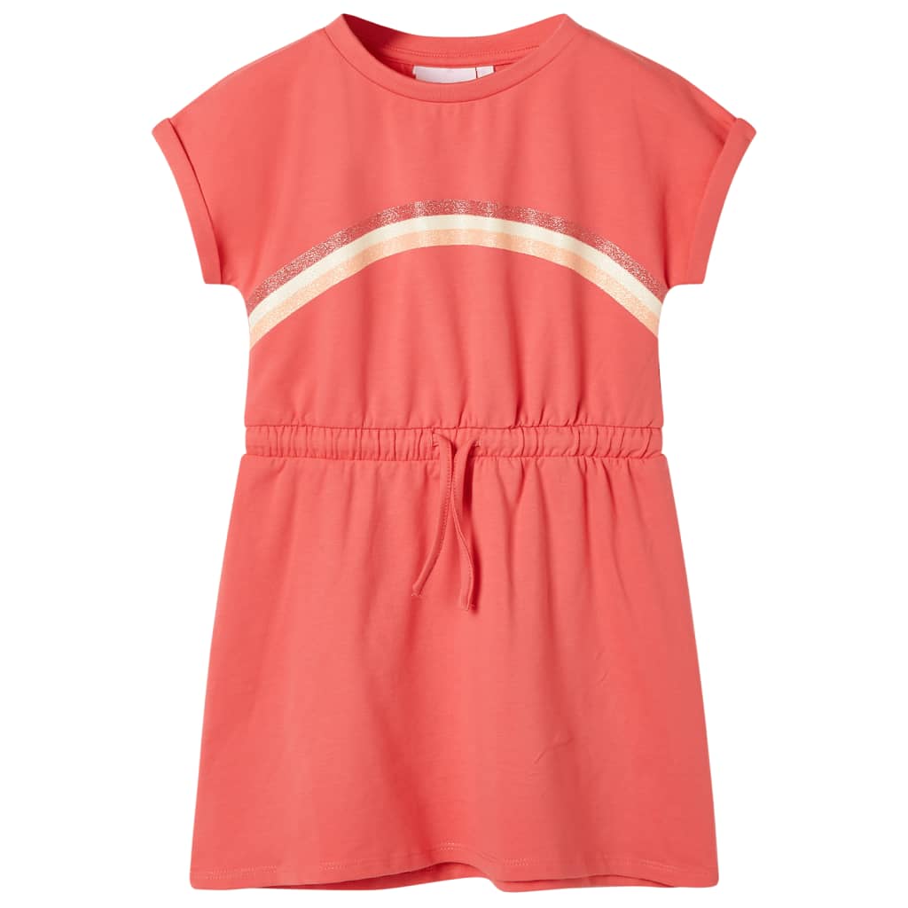 JUNG Vida Kinderkleid mit Kordelzug Korallenrosa 128