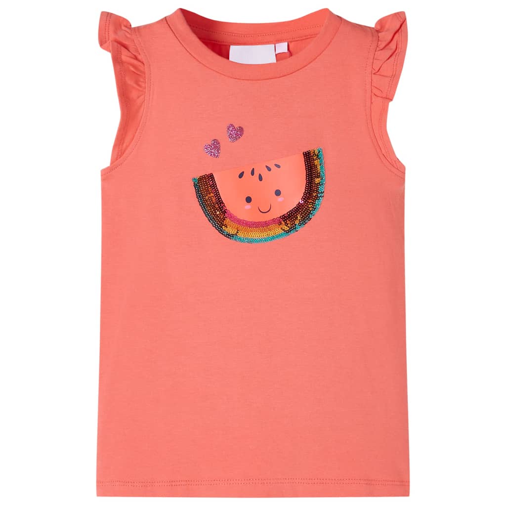 JUNG Vida Kinder-T-Shirt mit Rüschenärmeln Korallenrosa 116