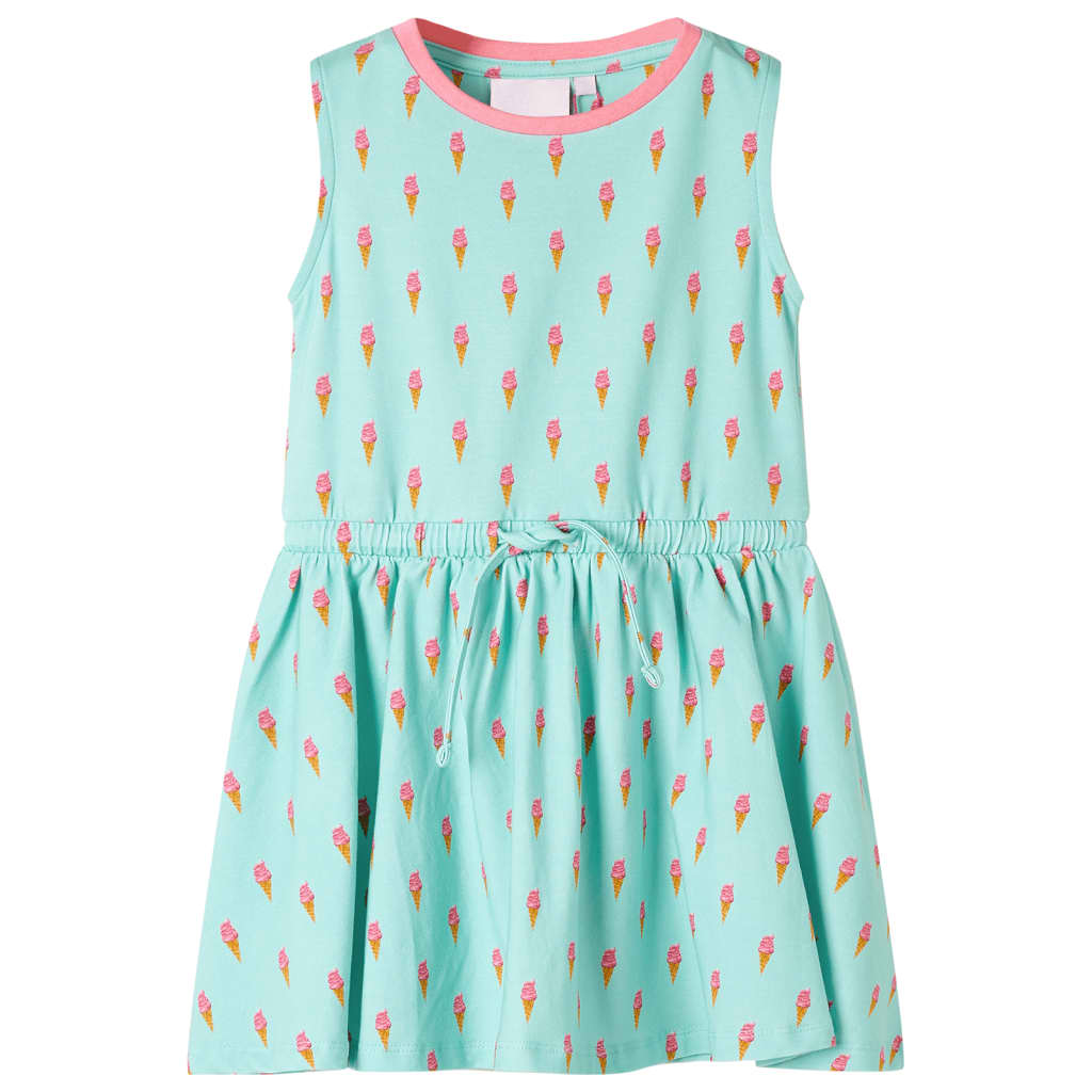 JUNG Vida Kinderkleid mit Kordelzug Helles Minzgrün 140