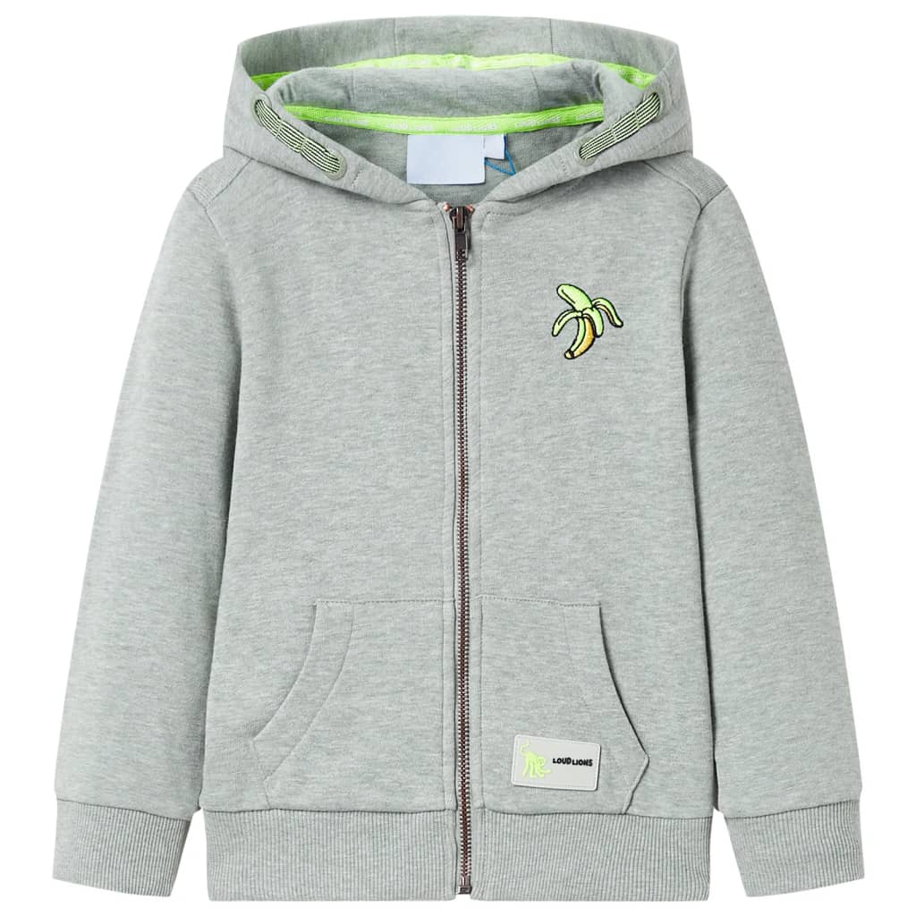JUNG Vida Kinder-Kapuzenpullover mit Reißverschluss Helles Khaki Melange 116
